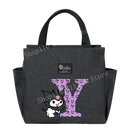 Gray lunch bag with cartoon character.