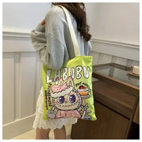 Cartoon-themed tote bag.