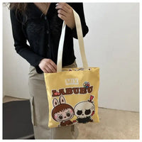 Yellow cartoon tote bag.