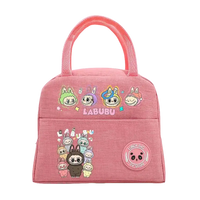 Pink cartoon lunch bag.