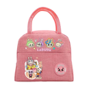 Pink cartoon-themed lunch bag.