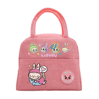 Pink cartoon lunch bag.
