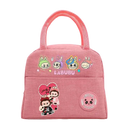 Pink cartoon-themed lunch bag.