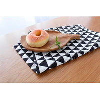 Pastoral Plaid Cotton-Linen Placemat Set - Black / 40x60cm
