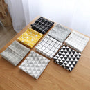 Pastoral Plaid Cotton-Linen Placemat Set - Black triangle / 40x60cm