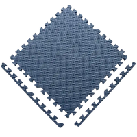 Navy blue interlocking foam floor tiles.