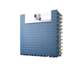 Blue interlocking foam floor tiles.