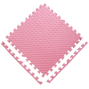 Pink interlocking foam floor tile.