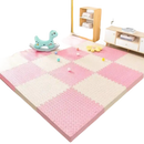 Pink and beige foam play mat.