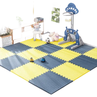 Yellow and gray foam play mat.