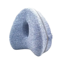 Blue memory foam knee pillow.