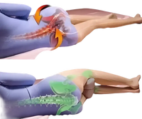 Spine alignment comparison with knee pillow.