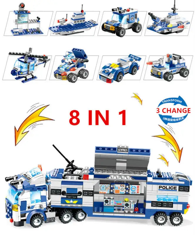 762Pcs Police Robot Car City Blocks Set - City police