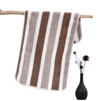 Striped brown and white quickdry striped towel from Lint Busters towel set
