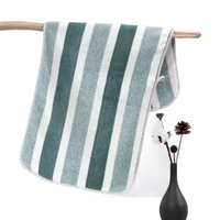 Quickdry striped towel from Lint Busters trendy striped towel set in green and white