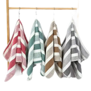 Quickdry striped towel from Lint Busters trendy striped towel set hanging on hooks