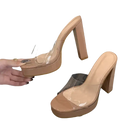 Liyke Summer Square Toe Heel Platform Slippers trending stylish high-heeled mules