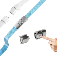 Braided watch band with magnetic clasp.