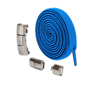 Royal blue elastic shoelaces with magnetic buckles.