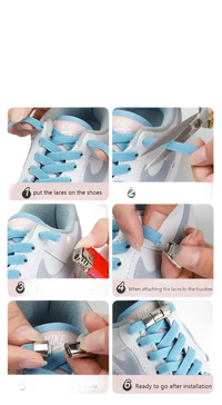 Shoelace installation instructions.