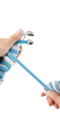 Wear-resistant, high-stretch shoelaces.