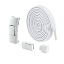 White elastic shoelaces with magnetic buckles.