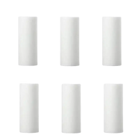 Six white filter cartridges.