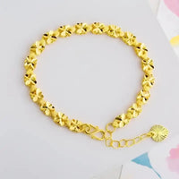 Gold-Plated Clover Heart Charm Gift - Clover bracelet