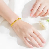 Gold-Plated Clover Heart Charm Gift - Clover bracelet