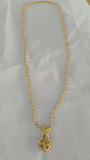 Golden Wave Pendant Necklace