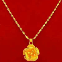 Golden Wave Pendant Necklace