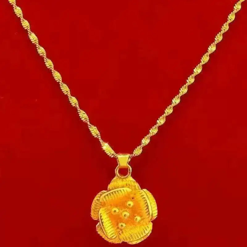 Lucky Gold Necklaces Clover Trendy Charm
