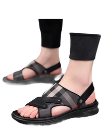 Men’s plaid sandals.