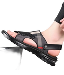 Men’s plaid sandal.