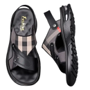 Plaid patterned leather sandals.