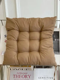 Linen Cushion Pearl Cotton Square Stool Backrest Pillow Home Office Computer Chair Protective Mat Seat Pad Buttocks