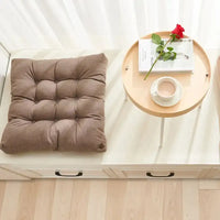 Linen Cushion Pearl Cotton Square Stool Backrest Pillow Home Office Computer Chair Protective Mat Seat Pad Buttocks