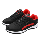 Black and red athletic shoes.