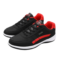 Black and red athletic shoes.