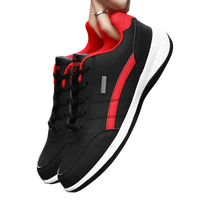 Black and red athletic shoes.