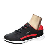 Black and red athletic shoes.