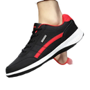 Black and red athletic shoe.