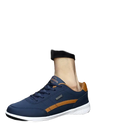 Blue and brown casual sneakers.
