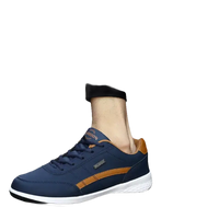Blue and brown casual sneakers.