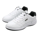Pair of white leather sneakers.