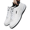 White leather casual shoes.