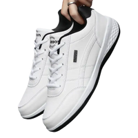 White leather casual shoes.