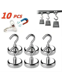 10PCS Strong Magnetic Hooks Multi-Purpose Storage Hooks Home Kitchen Bar Storage Hooks Key Storage Hooks Bathroom