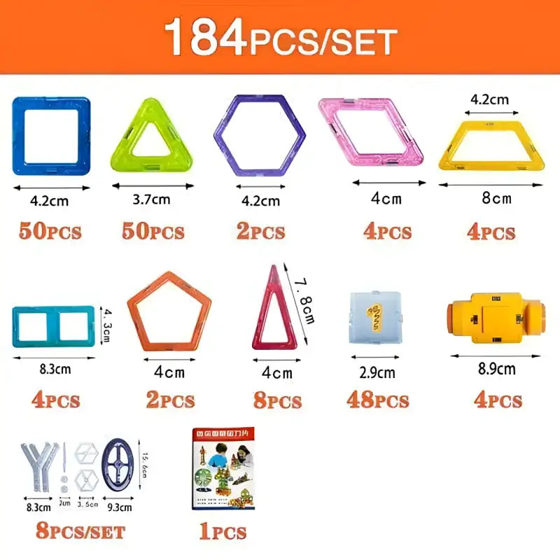 MagnaBuilds - Magnetic STEM Kit for Kids 🧲 - 184pcs