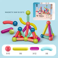Magnetic Builder: STEM Stick & Ball Set for Kids - 36pcs